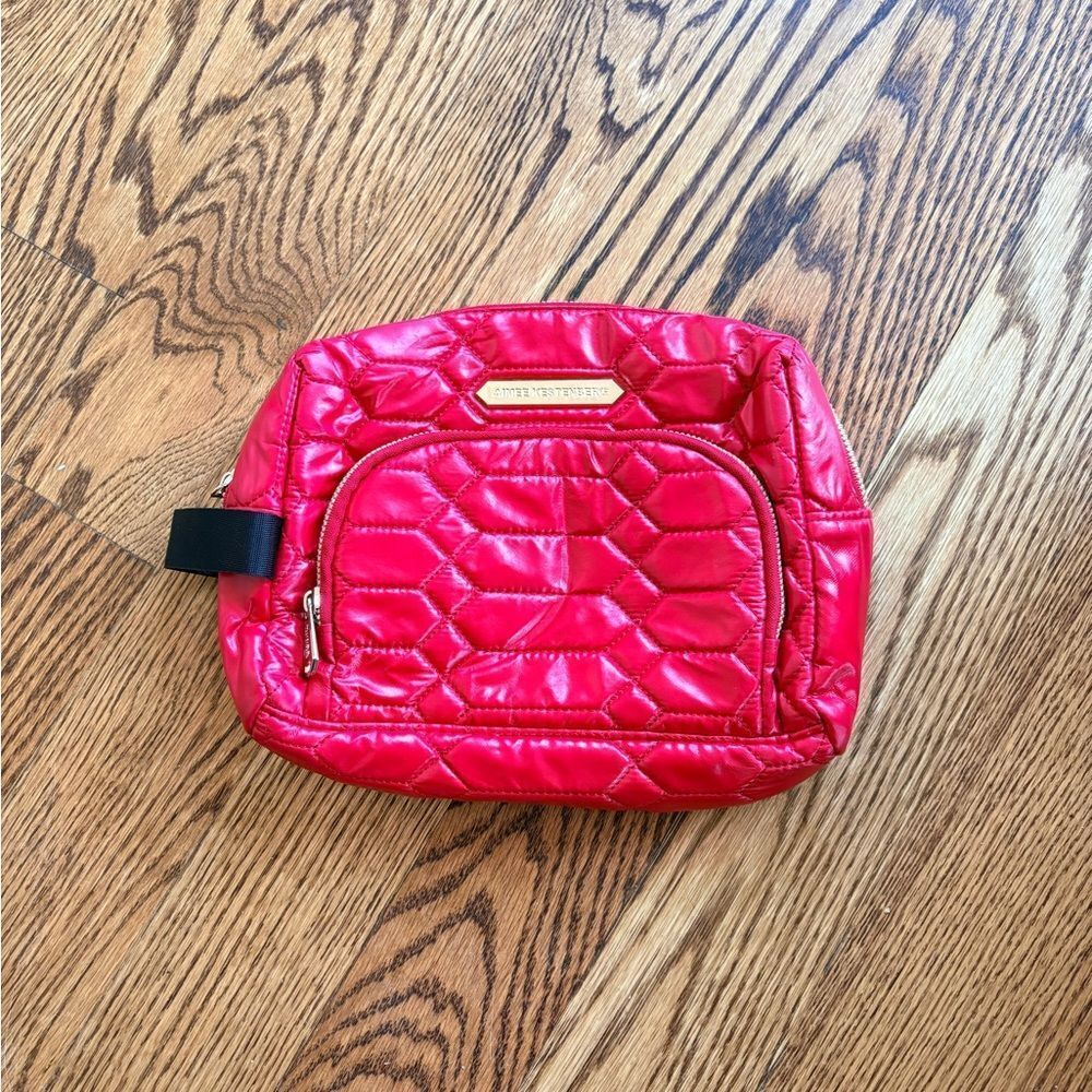 Aimee Kestenberg Red Puffer Quilted Makeup Case | Milan Travel Pouch